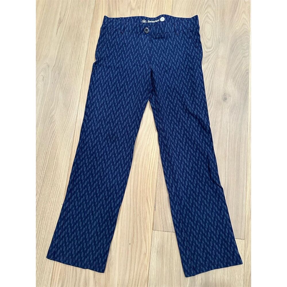 Betabrand Women's Blue Chevron Dress Yoga Pants Size S Petites